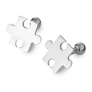 Uncommon Goods 925 Sterling Silver Jigsaw Puzzle Piece Modern Cuff Links
